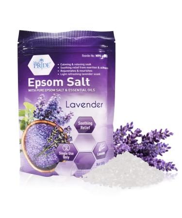 Medpride Epsom Bath Salts Soak For Pain Relief With Lavender Essential Oil- Relaxing Foot Bath Salts For Soothing, Muscle Recovery & Relaxation - Pure Moisturizing Soaking Salts For Men & Women 19.2oz