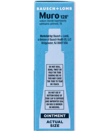 Muro 128 Ointment Temporary Relief of Corneal Edema Eye Care Sodium Chloride Hypertonicity Ophthalmic 5% Ointment 0.25 Oz (Pack of 2) - Buy Online on GoSupps.com
