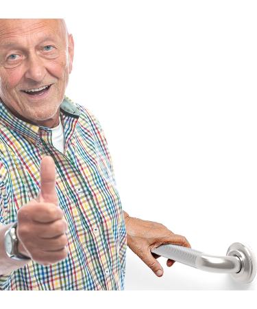 AquaChase 1-1/4 Knurled Grab Bar - ADA Compliant Bath Safety Handrail | Heavy Duty 500lbs Support - 9 Brushed Nickel | Mobility Aid for Seniors & Disabled - Buy Online on GoSupps.com