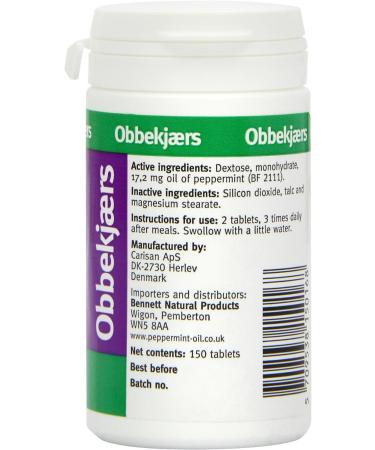 Obbekjaers Peppermint Tablets - 150 Tabs | Natural Fresh Breath Support - Buy Online on GoSupps.com