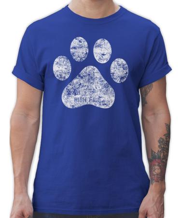 Shirtracer - T-Shirt Men - Gift for Dog Owners - High Five Dog Paw 3 Royal Blue XXL