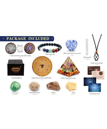 Vuuuuv Horoscope Orgon Pyramid & Aries Medicinal Crystal Gift Set - Zodiac Stones for Healing & Spiritual Growth - Buy Online on GoSupps.com