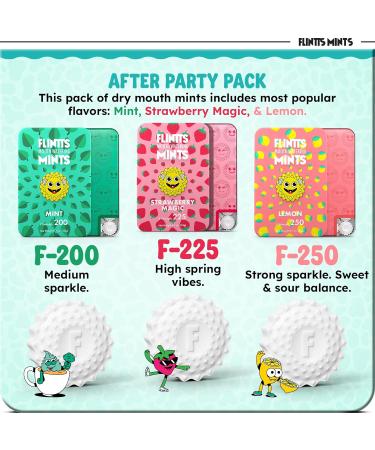 Flintts Mints After Party Pack Sugar Free Mouthwatering Mints for Dry Mouth Relief & Freshness Vegan Oral Health Support with Sparkle Effect Pocket Travel Saliva Substitute Lozenges Alternative - Buy Online on GoSupps.com