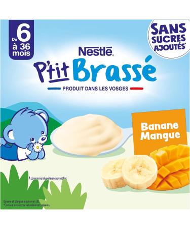 NESTL B B - P'TIT BRASS LES SANS SUCRES AJOUT S BANANE MANGUE DES 6 MOIS 4X90G - Buy Online on GoSupps.com