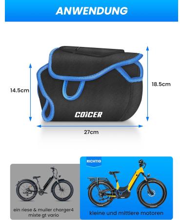 COICER Ebike Mid-Engine Protective Cover | Bike Rack Transport & Motor Protection | Fits Bosch Brose Shimano Yamaha & Specialized | Rain Protection Accessory - Buy Online on GoSupps.com