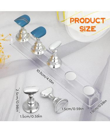 Prousky 2 Set Magnetic Nail Display Stand for False Nail Tip Manicure - Silver - Buy Online on GoSupps.com