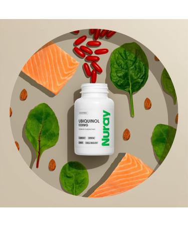 Nuray Ubiquinol 100mg Softgels - Active CoQ10 for Heart & Dental Health | Gluten-Free Immune Support & Liver Health - 30 Count - Buy Online on GoSupps.com