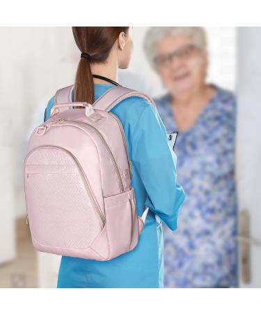 Fasrom Nurse Bag Backpack for Women | Pink Home Health Clinical Bag with Laptop Compartment, USB Charging Hole | Ideal for Nursing Staff & Medical Assistants | Empty Bag Only - Buy Online on GoSupps.com