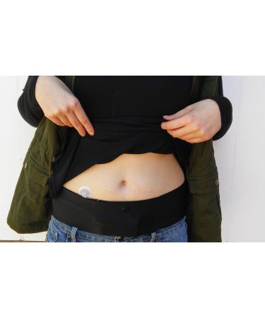 Insulin Pump Band - Snap Closure in Pocket  Extra Large  Black