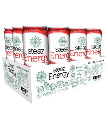 Steaz Organic Energy Fuel Drink â€“ Super Fruit, 12oz (24 Pack) | Natural Energy Boost - Buy Online on GoSupps.com