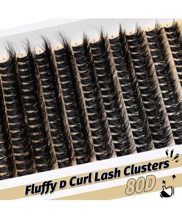 Veleasha 80D Fluffy Lash Clusters - 192PCS D Curl Volume Eyelash Extensions 10-18mm - Soft DIY Cluster Lashes for Home Use - Buy Online on GoSupps.com