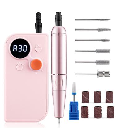 Delanie Rechargeable Nail Drill 30000 RPM  Portable Electric Nail File E-File Nail Drill Machine for Acrylic Nails  Gel Nails & Cuticle  Manicure & Pedicure  Pink  M100