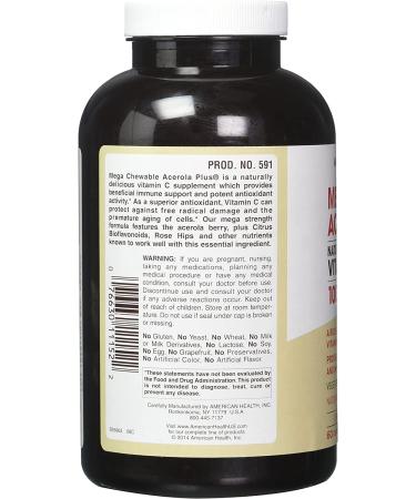American Health MEGA ACEROLA 1000MG - 60 Wafers | Vitamin C Boost - Buy Online on GoSupps.com
