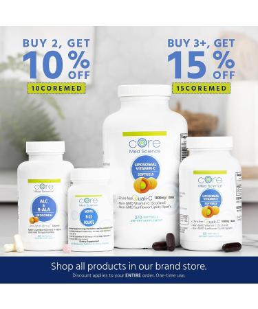 Core Med Science Liposomal Vitamin C 1000mg Liquid - Sunflower Formula - 5 Fl Oz | Non-GMO Immune System Booster & Collagen Support - Buy Online on GoSupps.com