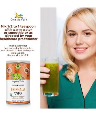 Organic Veda Pure Triphala Powder 16 oz - Gut Health & Immune Support - Buy Online on GoSupps.com