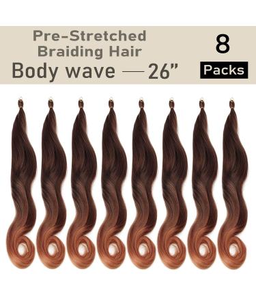 8 Packs Pre-stretched French Curly Braiding Hair 26 Ombre Crochet Braids Yaki Texture Extensions - 26 1B/30 - Buy Online on GoSupps.com