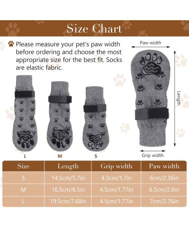 Vyuwast 8 Pcs Dog Socks Paws Stop Licking Anti-Slip Dog Paw Protectors with Adjustable Straps Dog Socks with Grips for Small Medium Large Dogs Puppy Indoor Outdoor Hardwood Floor Walking Grey(L) - Buy Online on GoSupps.com