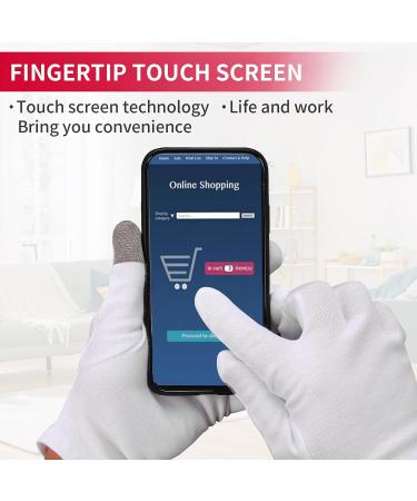 Dimeho 2 Pairs Touch Screen Moisturizing Gloves SPA Gloves for Dry Hands White Cotton Gloves for Sleeping Moisturizing Night Gloves for Rough Cracked Dry Chapped Hands Skin - Buy Online on GoSupps.com