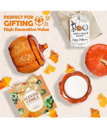 Pumpkin-Shaped Scented Candles | Black Vanilla & Truffle | Scented Candles for Halloween | Autumn Soy Candles for Home Scented | Large Jar 2 Wick Candle | 90 Hours Long Burning | Fall Candle Gift - Buy Online on GoSupps.com