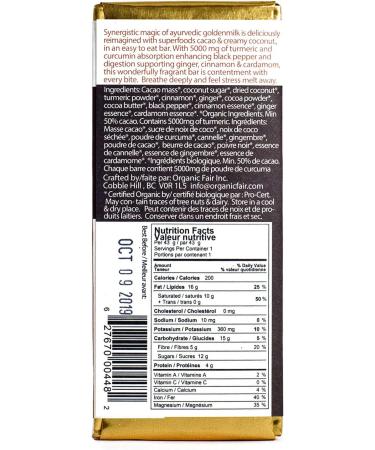 organicfair Goldenmilk Turmeric Chocolate Bar (18) - Buy Online on GoSupps.com