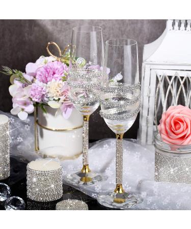 3 Rows Crystal Rhinestone Close Chain Trim - White/Silver Base - 6 Yard x 0.35 Inch - Buy Online on GoSupps.com