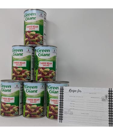 Green Giant 3 Bean Salad Bundle - 6 x 15 Oz Cans of Green Giant Three Bean Salad, Bundled with a JFS Recipe Card