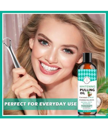 Buy DAMUSI Coconut Oil Pulling Mouthwash - Natural Whitening Fresh Breath Mint Flavor Teeth & Gums Health (237ml - Buy Online on GoSupps.com