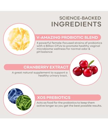 Vaginal Probiotics for Women - pH Balance Urinary Tract & Yeast Support - 60 Capsules with 6B CFUs - Buy Online on GoSupps.com