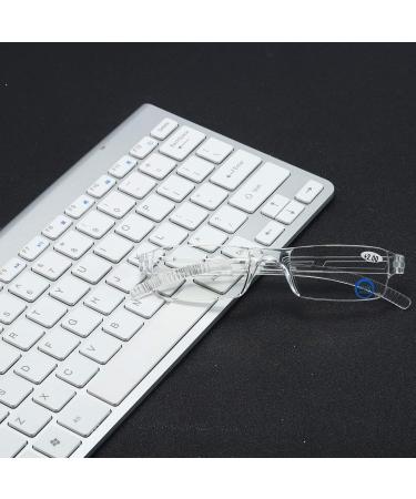 MMOWW 4 Pack Rimless Reading Glasses for Men & Women | Blue Light Blocking +3.5 | Clear Rectangle Eyewear | International Shipping Available - Buy Online on GoSupps.com
