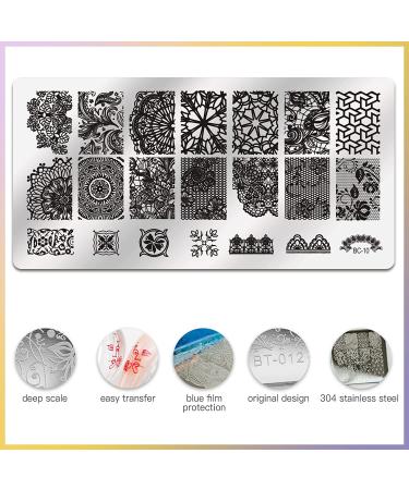 Biutee 5PCS Nail Stamping Plates Set | Nail Art Stamper & Scraper | Gift Box | Lace, Flower & Butterfly Designs - Buy Online on GoSupps.com