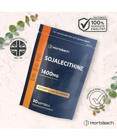 Horbaach Lecithine 1400mg of Soja 90 liquid capsule High Dosing Soyalcithine supplement Soy Lecithin Horbach - Buy Online on GoSupps.com