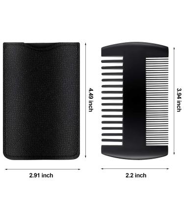 3-Piece Sandalwood Beard Comb Set with Faux Leather Case - Dual Action Teeth for Beards & Mustaches - Buy Online on GoSupps.com