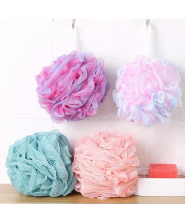 BTYMS 4 Pack Exfoliating Shower Loofahs - Ultra Soft Bath Scrubber Sponges for Men & Women - 75g Each Ideal for Soft Skin & Deep Cleansing - Buy Online on GoSupps.com