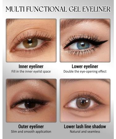  LYSdefeu Brown Gel Eyeliner Metallic Waterproof Long Lasting Eyeliner Pen Highly Pigmented Eyeliner Pencil Quick Dry Eye Festival G - Buy Online on GoSupps.com