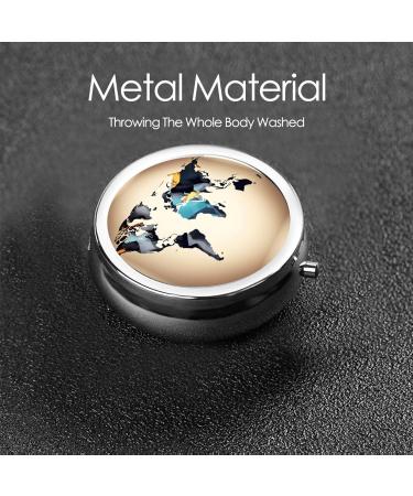 Buy FoRes Abstract World Map Print Travel Pill Organizer - Weekly Round Medicine Box - Portable & Cute - International Shipping Available - Buy Online on GoSupps.com