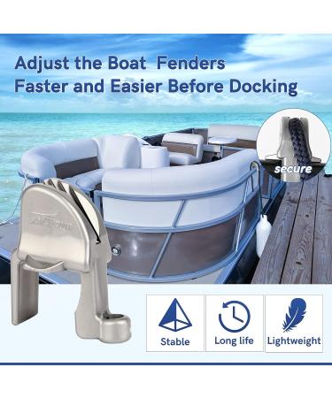 Adjustable Pontoon Boat Fender Clips | Square Rail Cleats 4 Pack - Gray | Pontoon Bumper Accessories - Buy Online on GoSupps.com