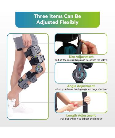 Komzer Hinged Knee Brace - Adjustable Orthopedic Post Op Support for Left and Right Leg - Buy Online on GoSupps.com