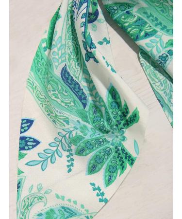 Furling Pompoms Floral Printed Hair Scarf Scrunchies - 5pcs Women's Bow Hair Bands with Long Tail Ponytail Holder - Buy Online on GoSupps.com