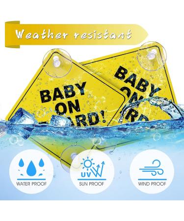 Cobee Baby on Board Car Safety Sign 2 Pcs - Double Suction Cups - Window Cling - Reusable Sticker (Style-A) - Buy Online on GoSupps.com