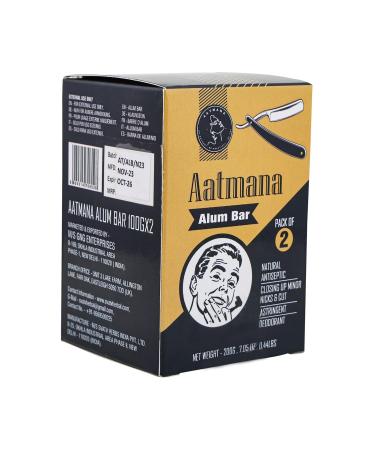 AATMANA Shaving Alum Bar - 100g x 2 | Potassium Shaving Alum | No Fragrance | Stops Bleeding from Nicks & Cuts | Quality Shaving Essentials | International Shipping Available - Buy Online on GoSupps.com