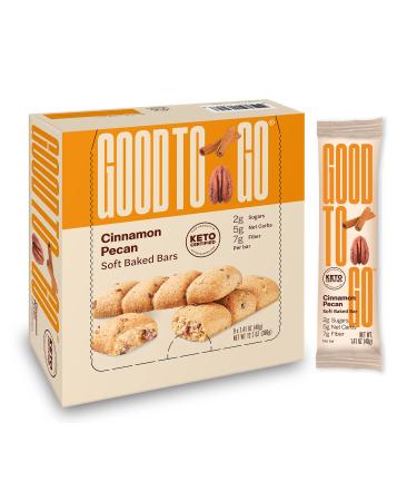 GOOD TO GO Soft Baked Bars - Cinnamon Pecan, 9 Pack - gluten-free, Keto Certified, Paleo Friendly, Low Carb Snacks