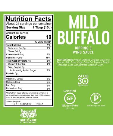 Noble Made Buffalo Dipping & Wing Sauce - Whole30, Paleo, Keto, Vegan Friendly, 12 Oz - Buy Online on GoSupps.com