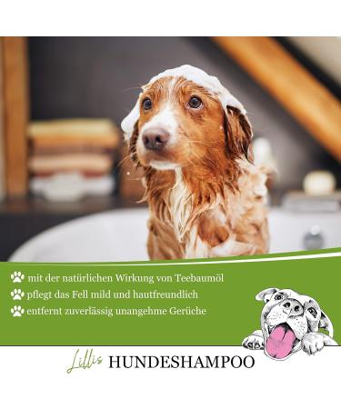 Lillis Dog Shampoo 500ml with Tea Tree Oil | Anti-Itch & Odor Relief for All Breeds | Shiny Fur & Healthy Skin - Buy Online on GoSupps.com