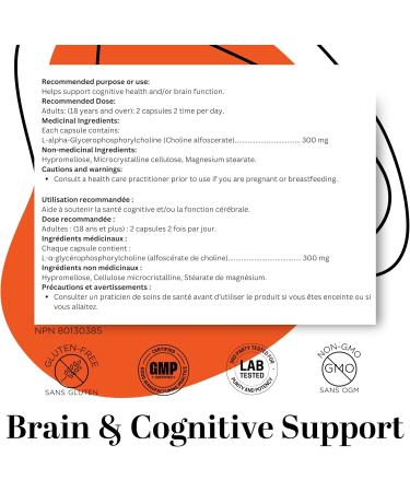 PUREFULLY Alpha GPC Choline Supplement 600mg - Superior Cognitive Support for Focus & Memory Third-Party Tested Non-GMO & Gluten-Free (60 Capsules) - Buy Online on GoSupps.com