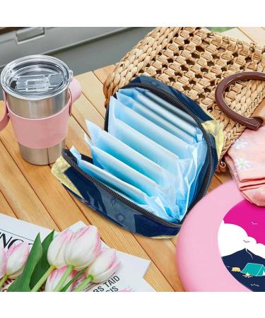 Sharks Blue Tiger Whale Portable Period Bag - Travel-Friendly Sanitary Napkin & Menstrual Cup Organizer for Women & Teens - Buy Online on GoSupps.com