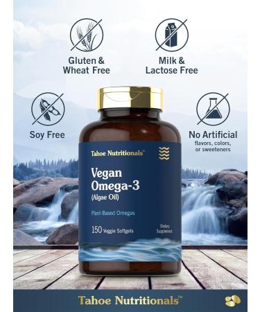 Carlyle Vegan Omega 3 Supplement | 150 Softgels | from Algae Oil | Non-GMO & Gluten Free | by Tahoe Nutritionals - Buy Online on GoSupps.com