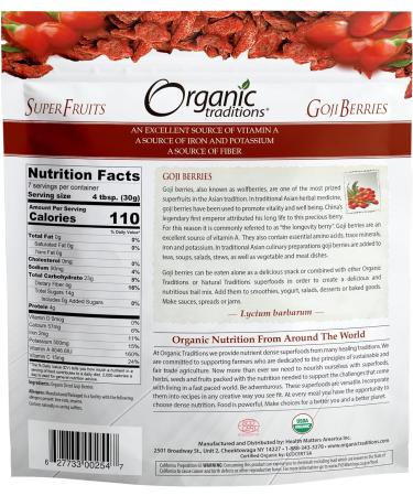Organic Traditions Dried Goji Berries - 8oz - Buy Online on GoSupps.com
