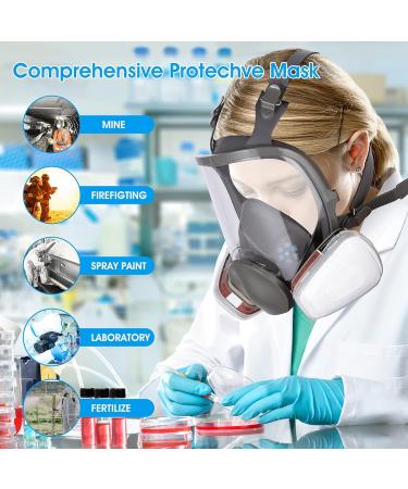 WAKYFLX Reusable Full Face Cover - 6800 Respirator for Paint, Dust, Chemicals - Ideal for Polishing, Staining, Spraying, Sanding & Cutting - Buy Online on GoSupps.com