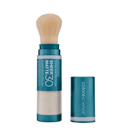 Colorescience Total Protection Sheer Matte SPF 30 Sunscreen Brush For Oily and Acne-Prone Skin, Unscented 0.15 Ounce