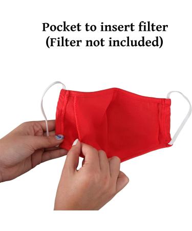 Lofbaz Reusable Cotton Fabric Masks - Vibrant Red 3 Pack for Adults | Washable & Comfortable - International Shipping Available - Buy Online on GoSupps.com